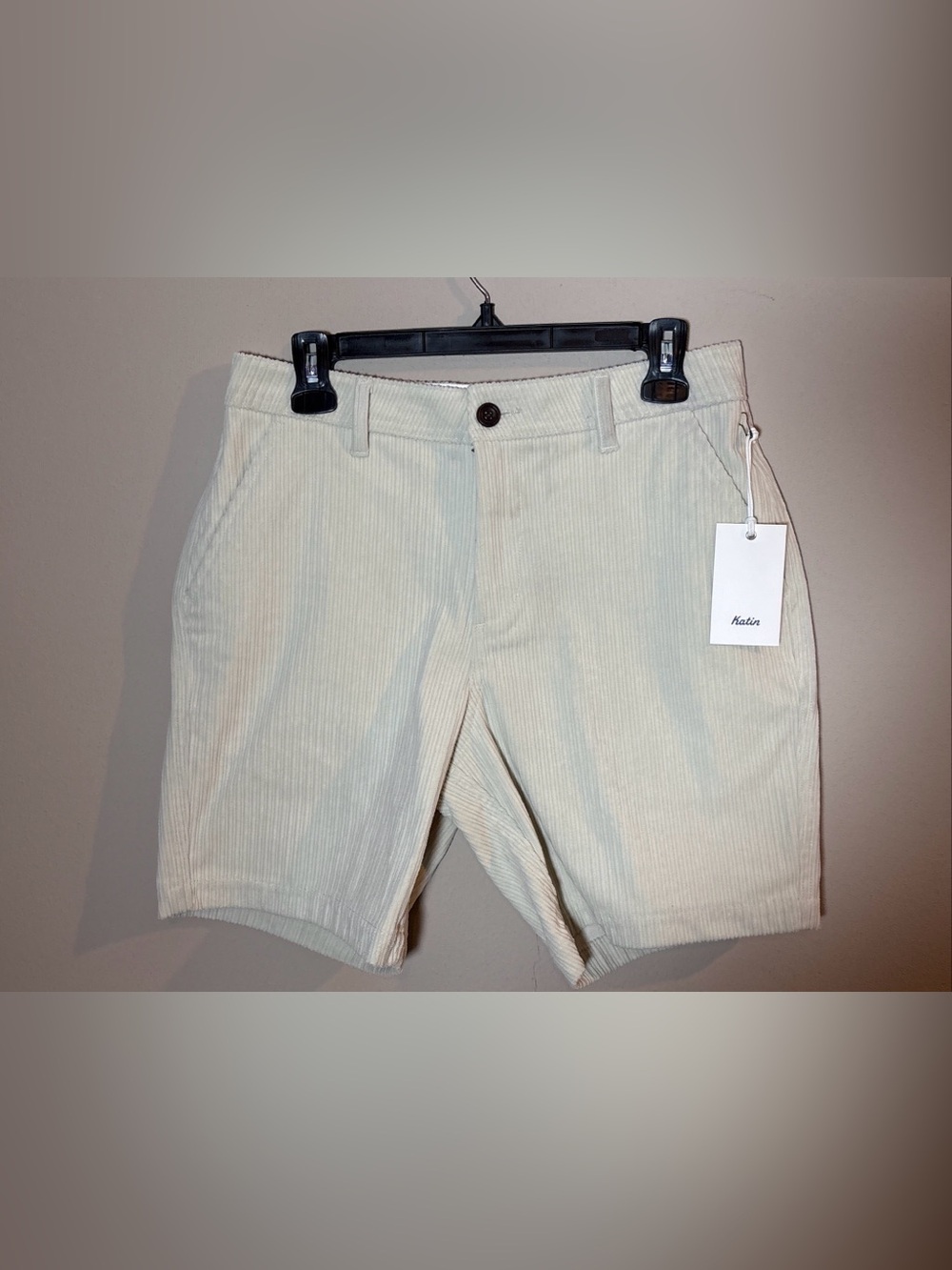 Katin Shorts Kenneth Corduroy Walk Casual Cream Men’s Sz 29 NEW